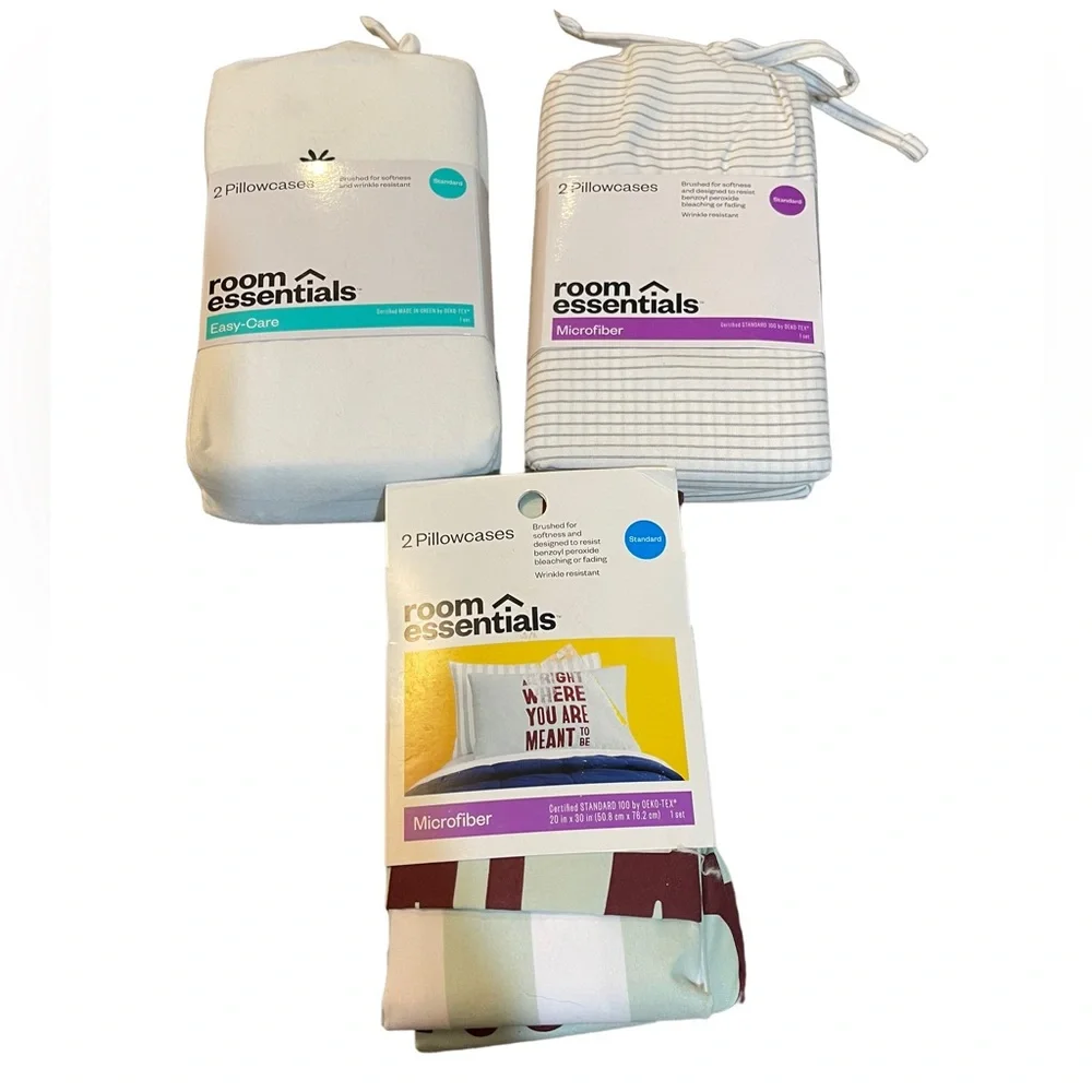 🌸 Bundle of 3 packages Easy-Care Room Essentials‎ Pillowcases NWT